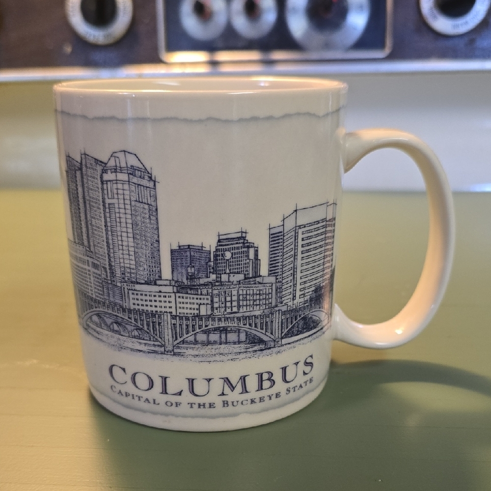 Starbucks Columbus Skyline Mug - Navy and Cream